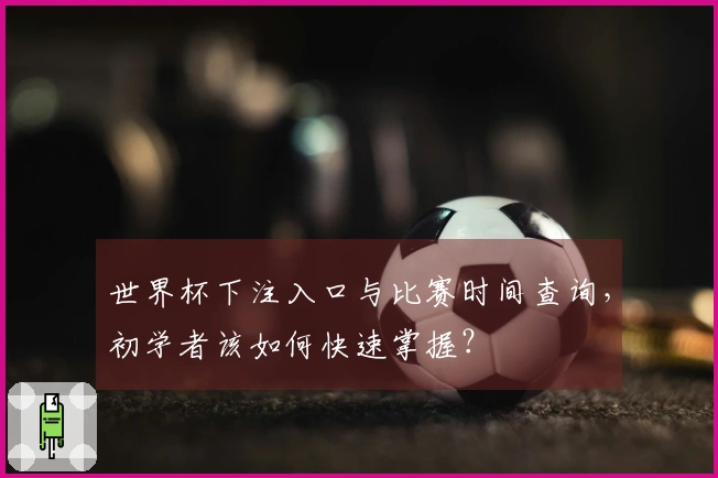 世界杯下注入口与比赛时间查询，初学者该如何快速掌握？